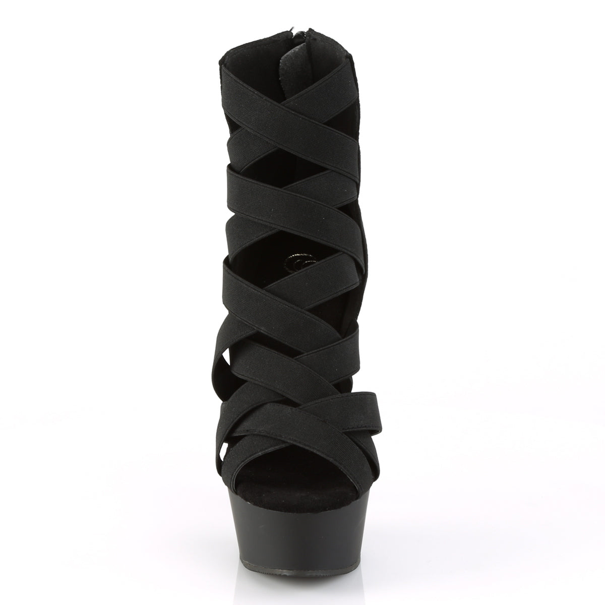 Pleaser Sandalias para mujer DELIGHT-600-24 Blk Banda elástica-Faux Suede / Blk Mate