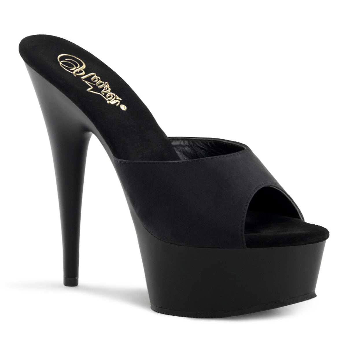 Pleaser Sandalias para mujer DELIGHT-601PS BLK POTOOSOIE / BLK MATE