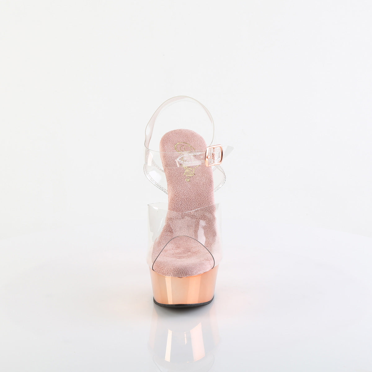 Pleaser Sandalias para mujer DELIGHT-608 CLR / Rose Gold Chrome