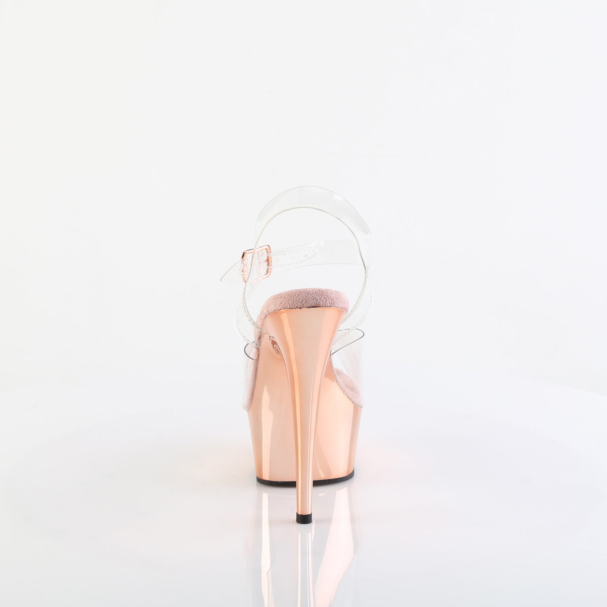 Pleaser Sandalias para mujer DELIGHT-608 CLR / Rose Gold Chrome