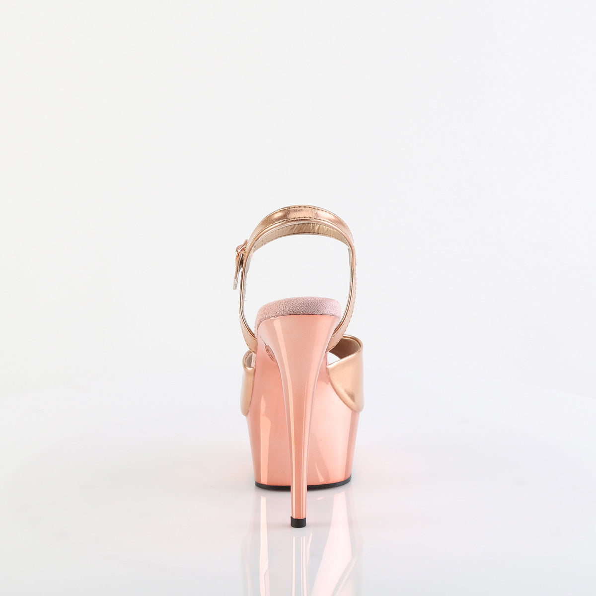 Pleaser Sandalias para mujer DELIGHT-609 Rose Gold se reunió. PU / Rose Gold Chrome