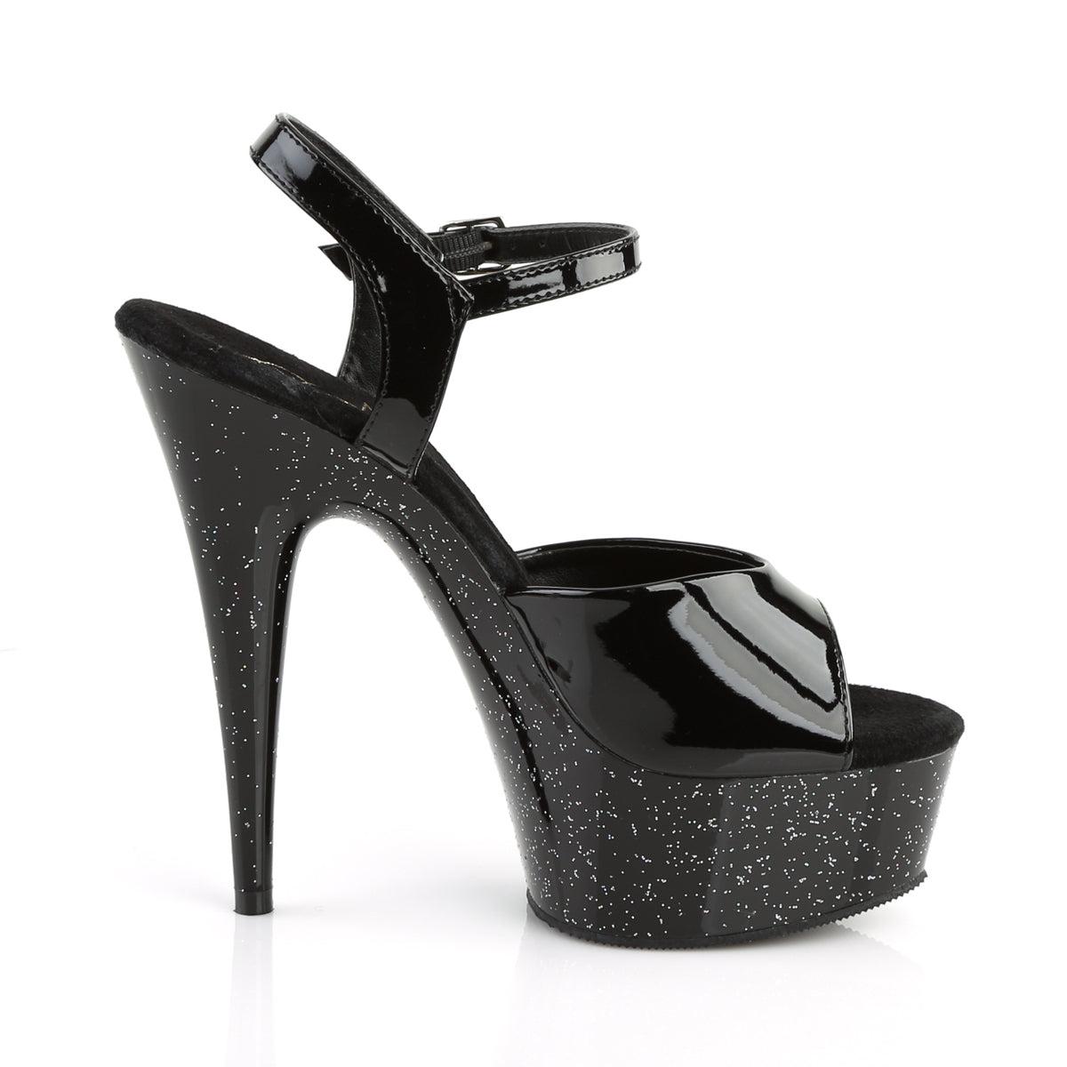 Pleaser Womens Sandals DELIGHT-609MG Blk Pat/Blk