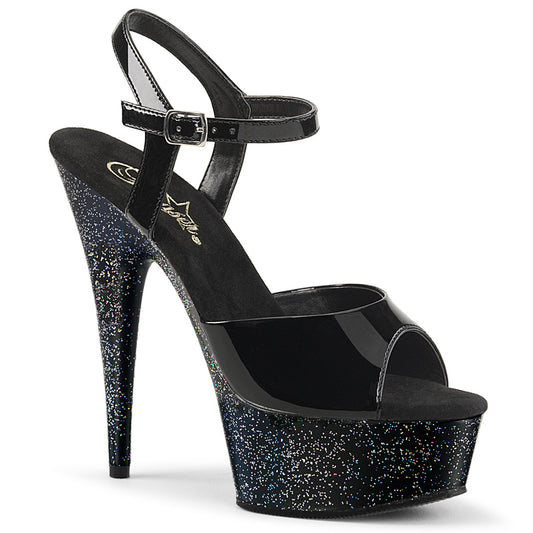 Pleaser Sandalias para mujer DELIGHT-609mg BLK PAT / BLK
