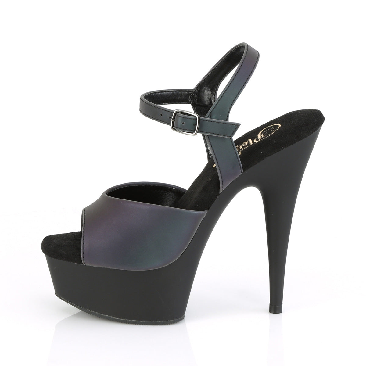 Pleaser Sandalias para mujer DELIGHT-609refl Green Multi reflectante / BLK MATE