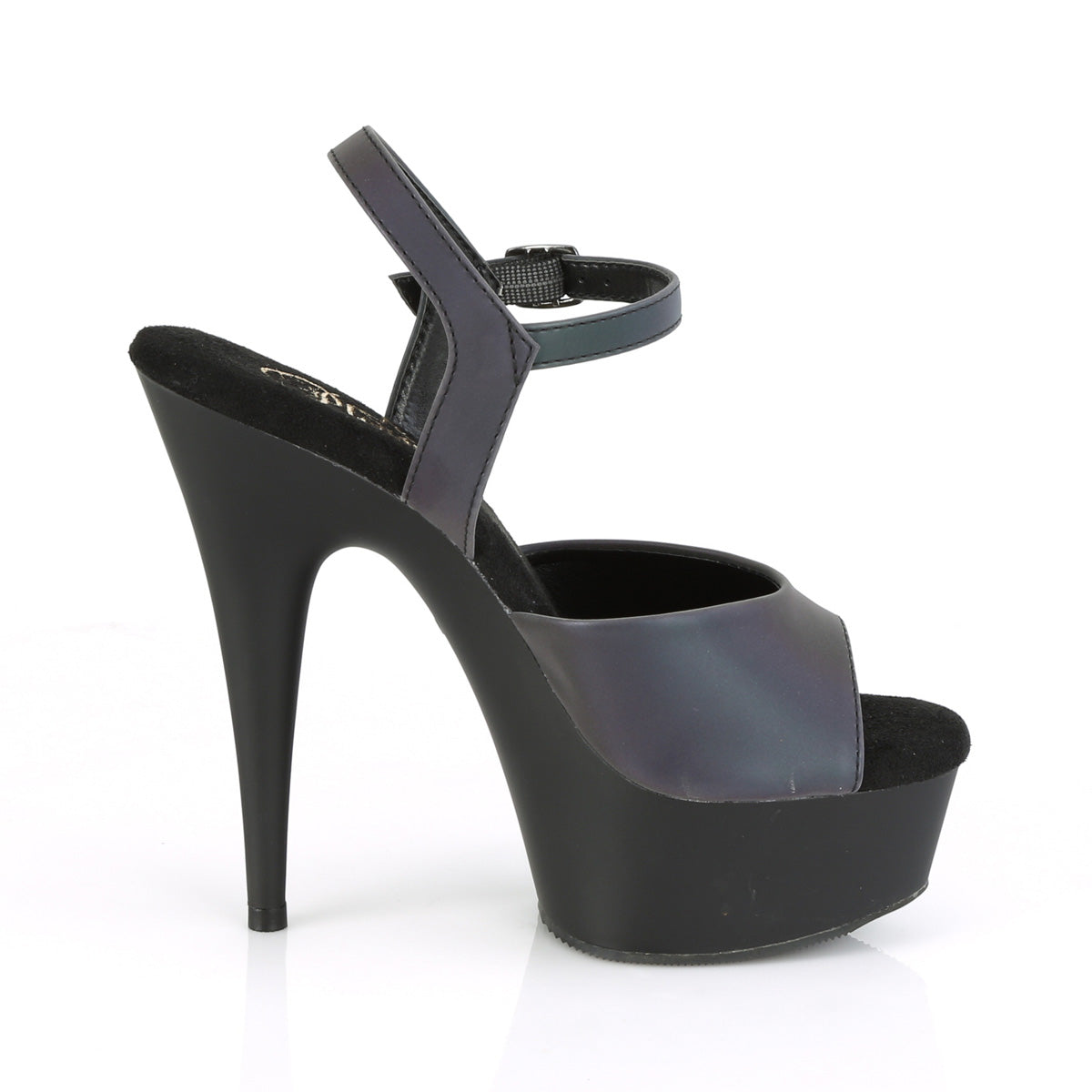 Pleaser Sandalias para mujer DELIGHT-609refl Green Multi reflectante / BLK MATE
