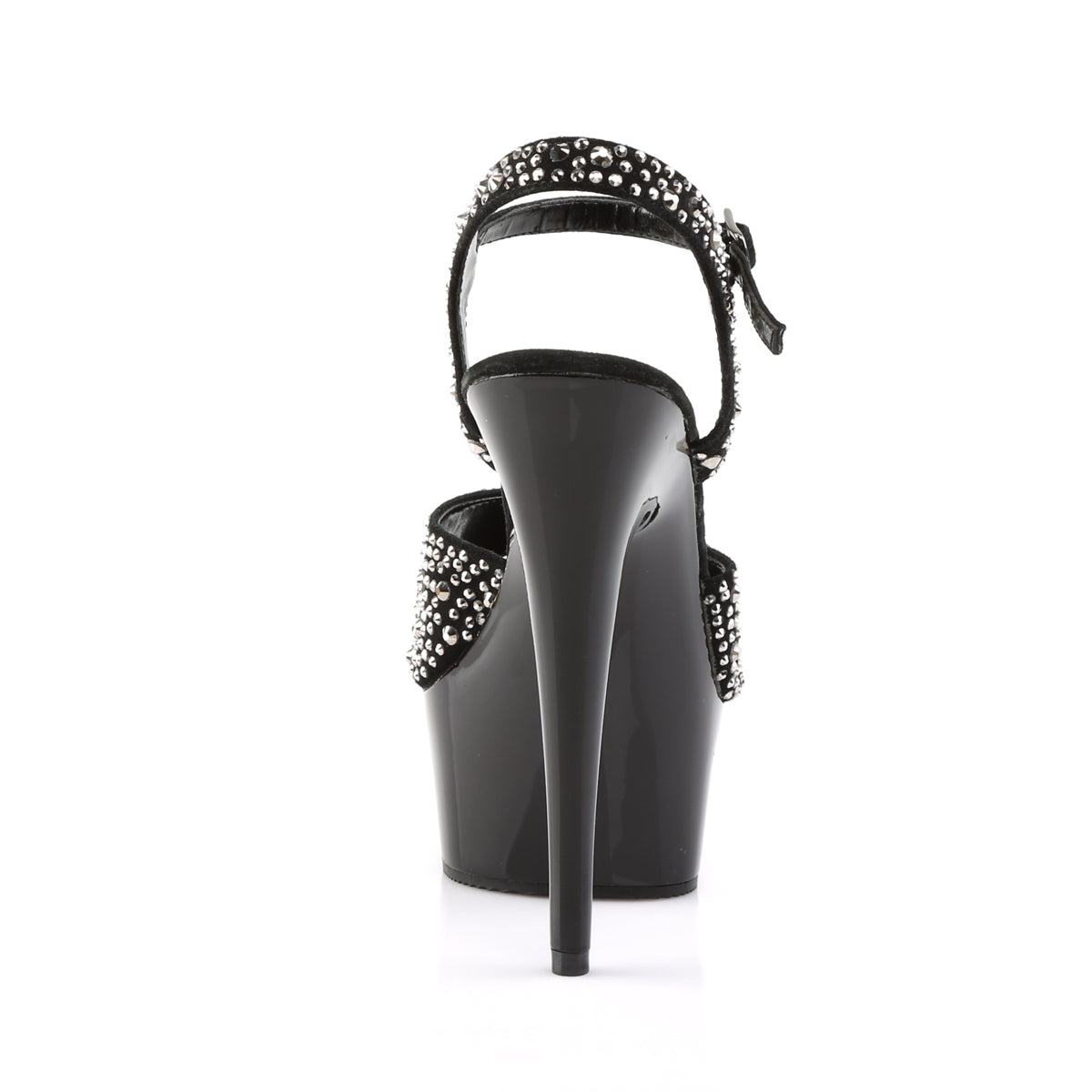 Pleaser Sandalias para mujer DELIGHT-609rs Blk Suede-Pewter Rs / BLK