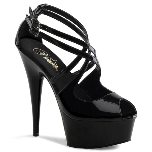 Pleaser Sandalias para mujer DELIGHT-612 BLK / BLK