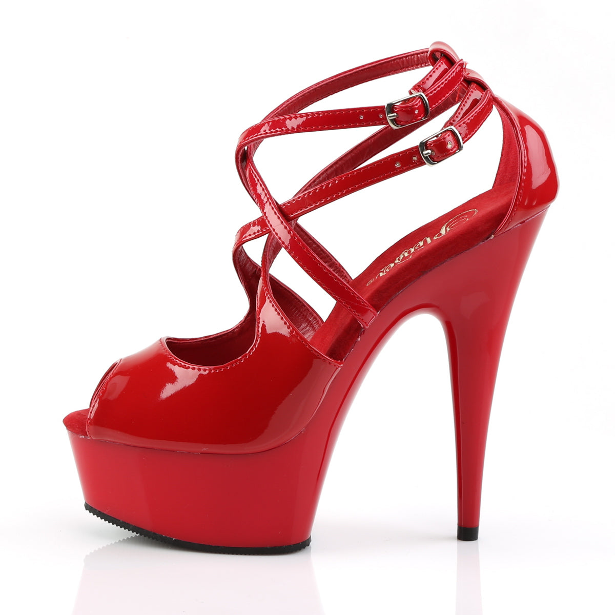 Pleaser Sandalias para mujer DELIGHT-612 rojo / rojo