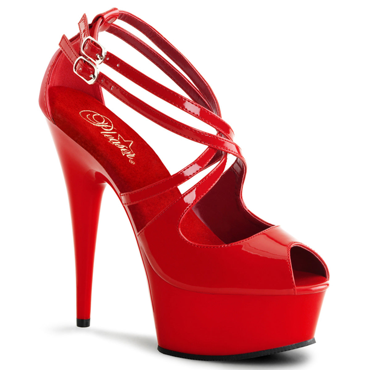 Pleaser Sandalias para mujer DELIGHT-612 rojo / rojo