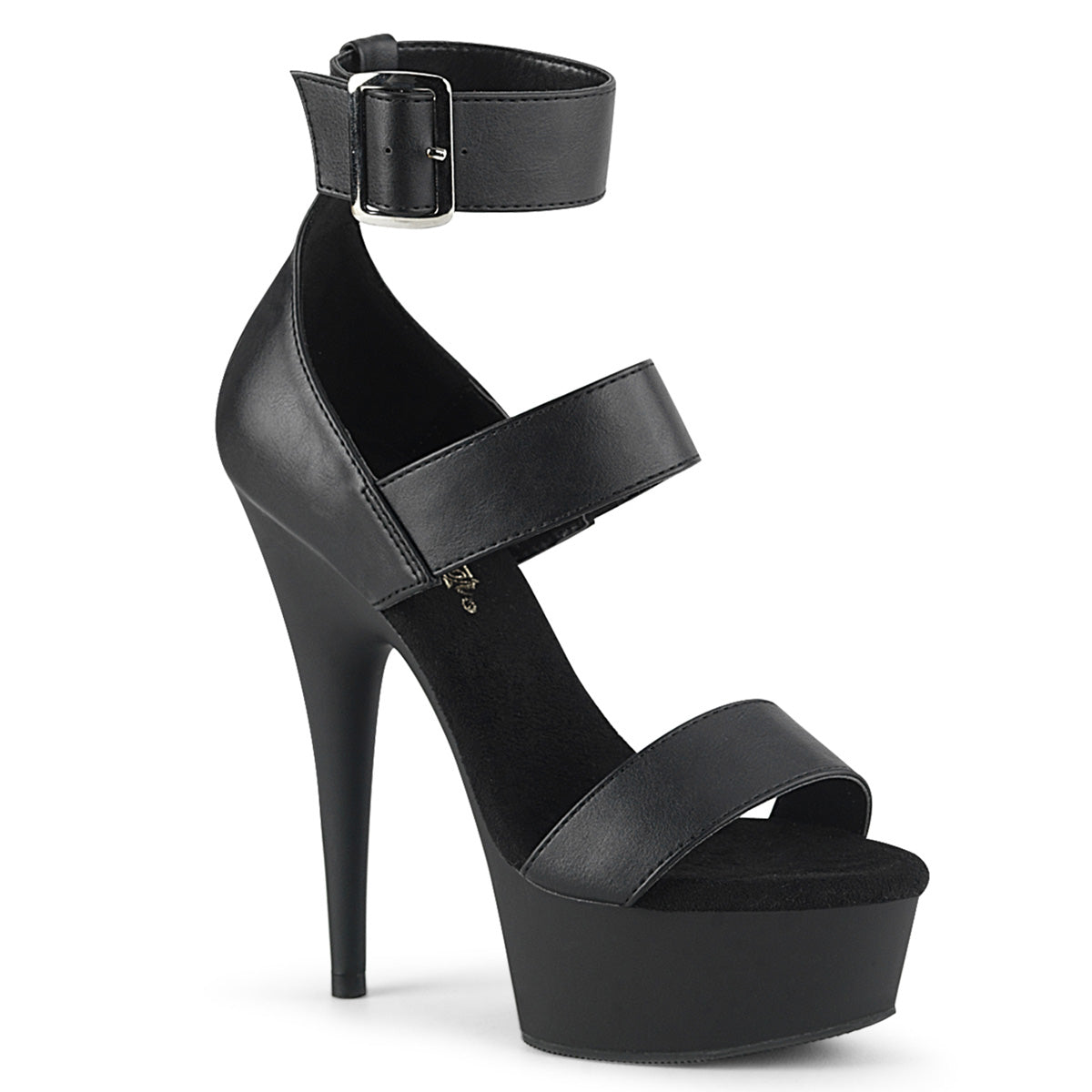 Pleaser DELIGHT-629 BLK Faux Leather/Blk Matte