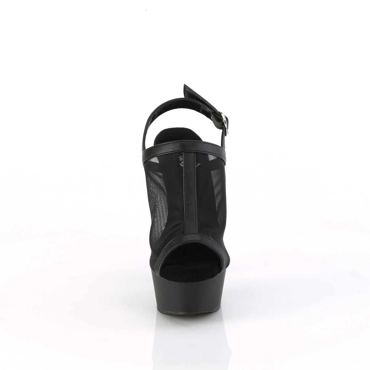 Pleaser DELIGHT-636 Blk Faux Le-Mesh/Blk Matte