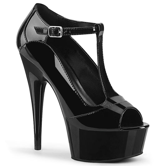 Pleaser Sandalias para mujer DELIGHT-649 BLK PAT / BLK