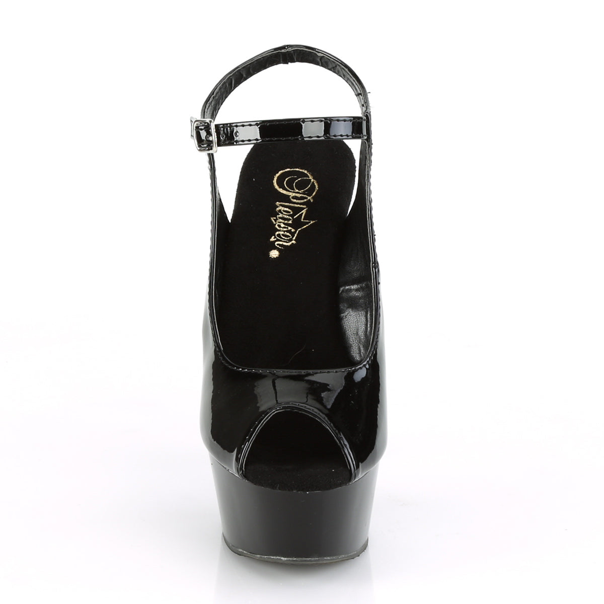 Pleaser Womens Sandals DELIGHT-655 Blk Pat/Blk