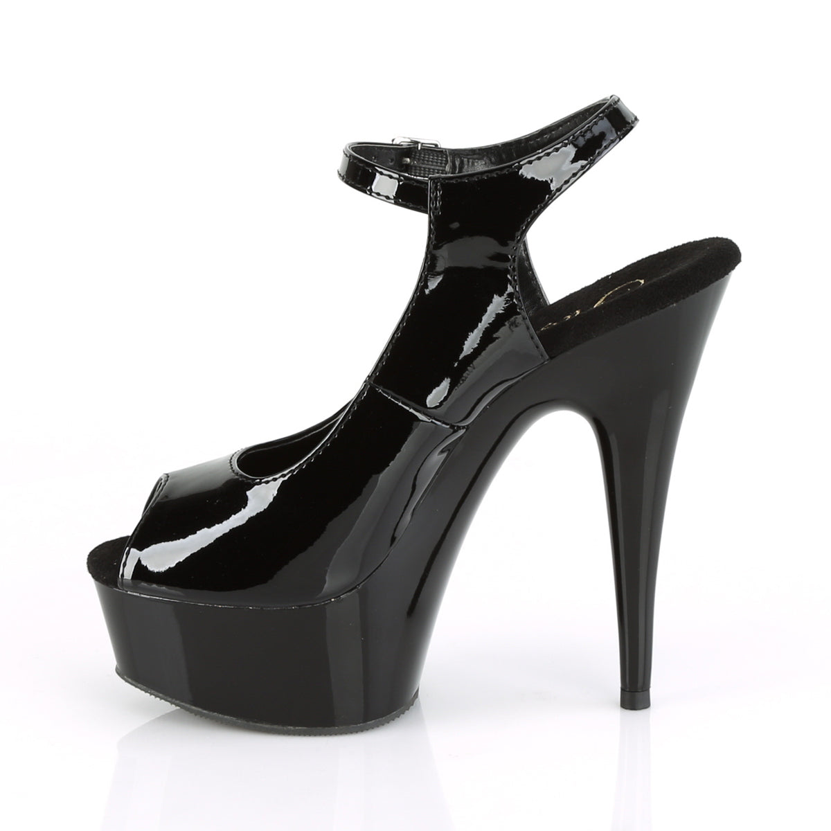 Pleaser Womens Sandals DELIGHT-655 Blk Pat/Blk