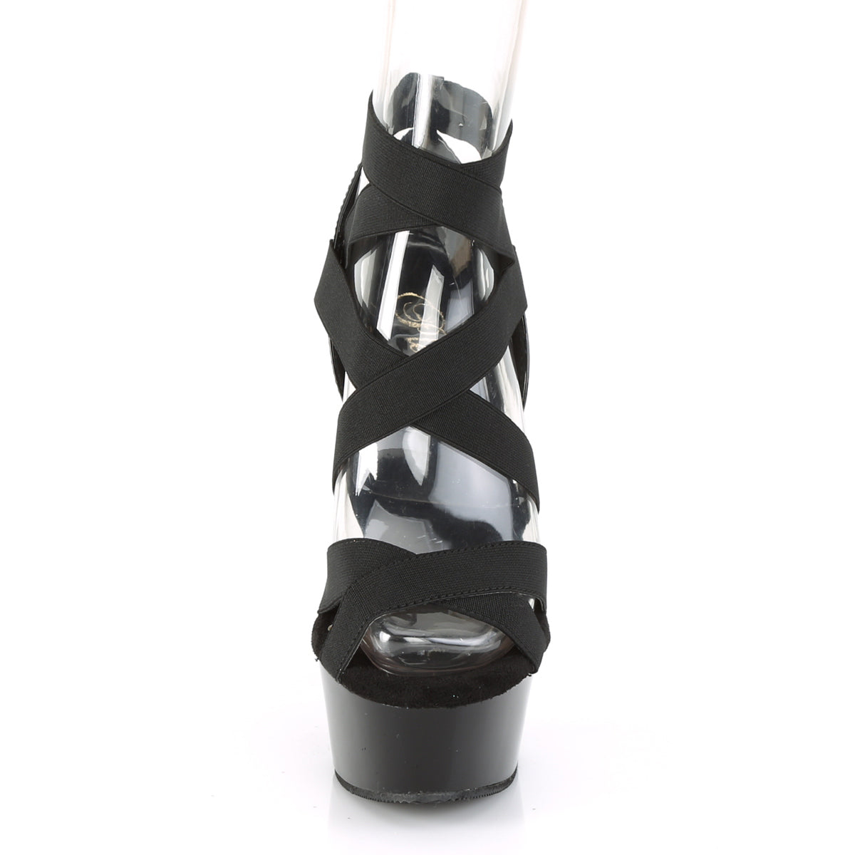 Pleaser Sandalias para mujer DELIGHT-657 BLK BANDA ELASTIC-PAT / BLK