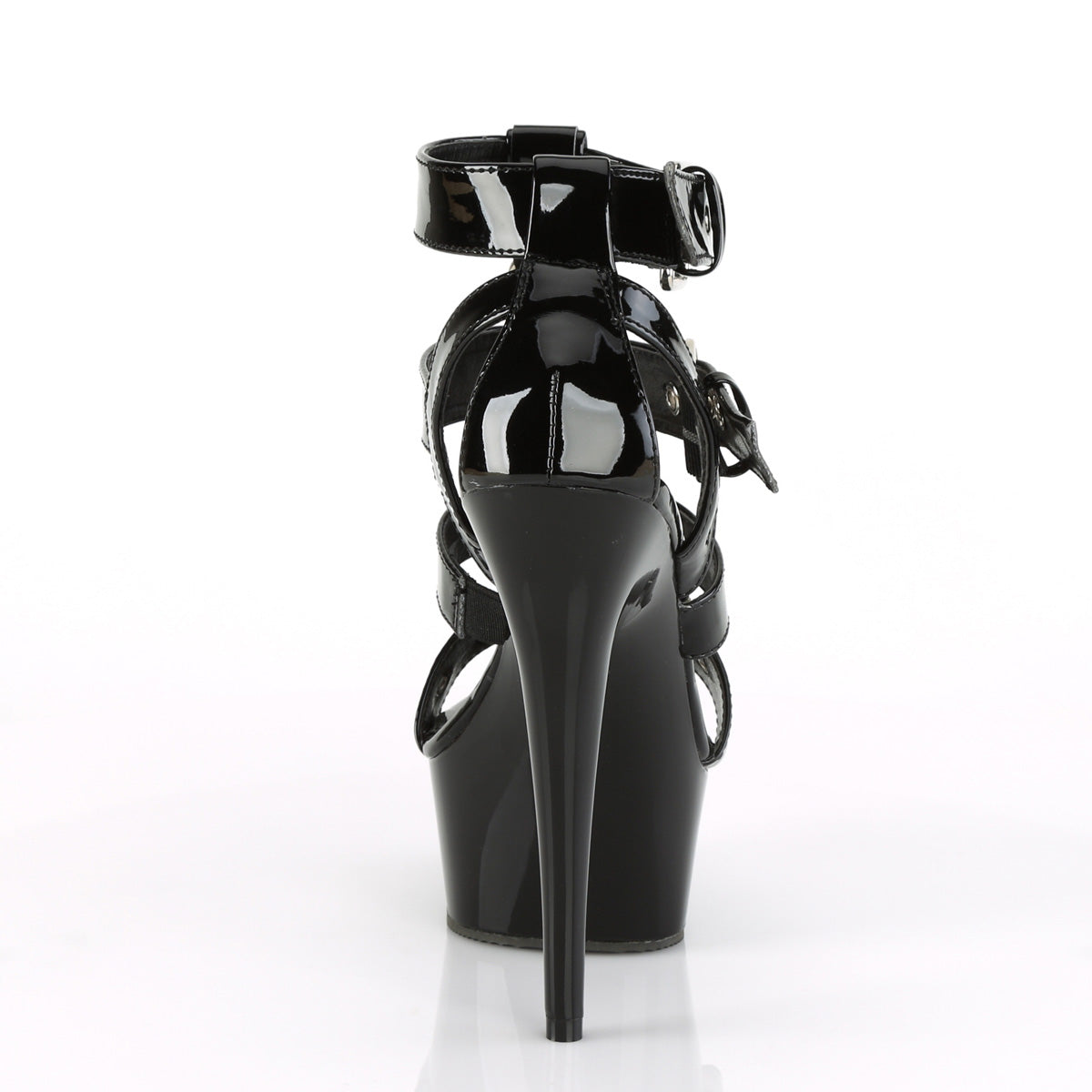 Pleaser Sandalias para mujer DELIGHT-658 BLK PAT / BLK