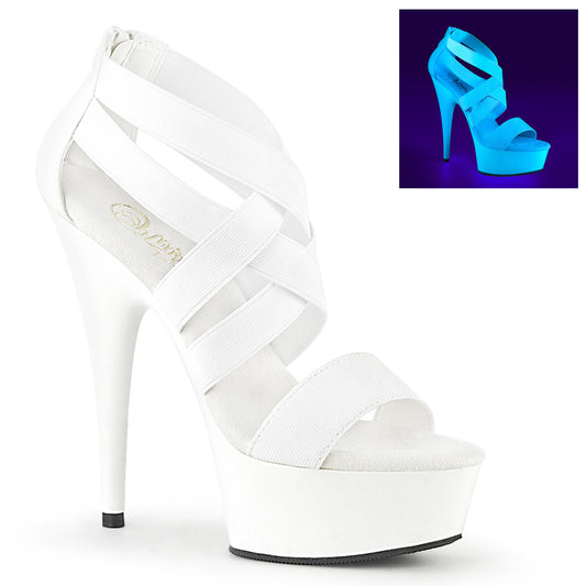 Pleaser Sandalias para mujeres DELIGHT-669 UV WHT Band-Faux Leather/WHT
