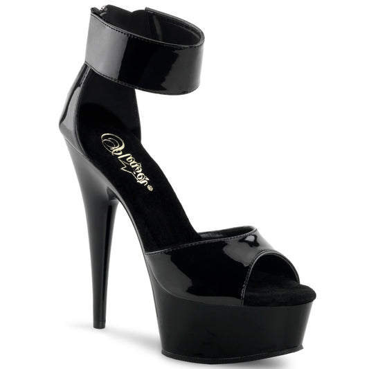 Pleaser Sandalias para mujer DELIGHT-670-3 BLK / BLK