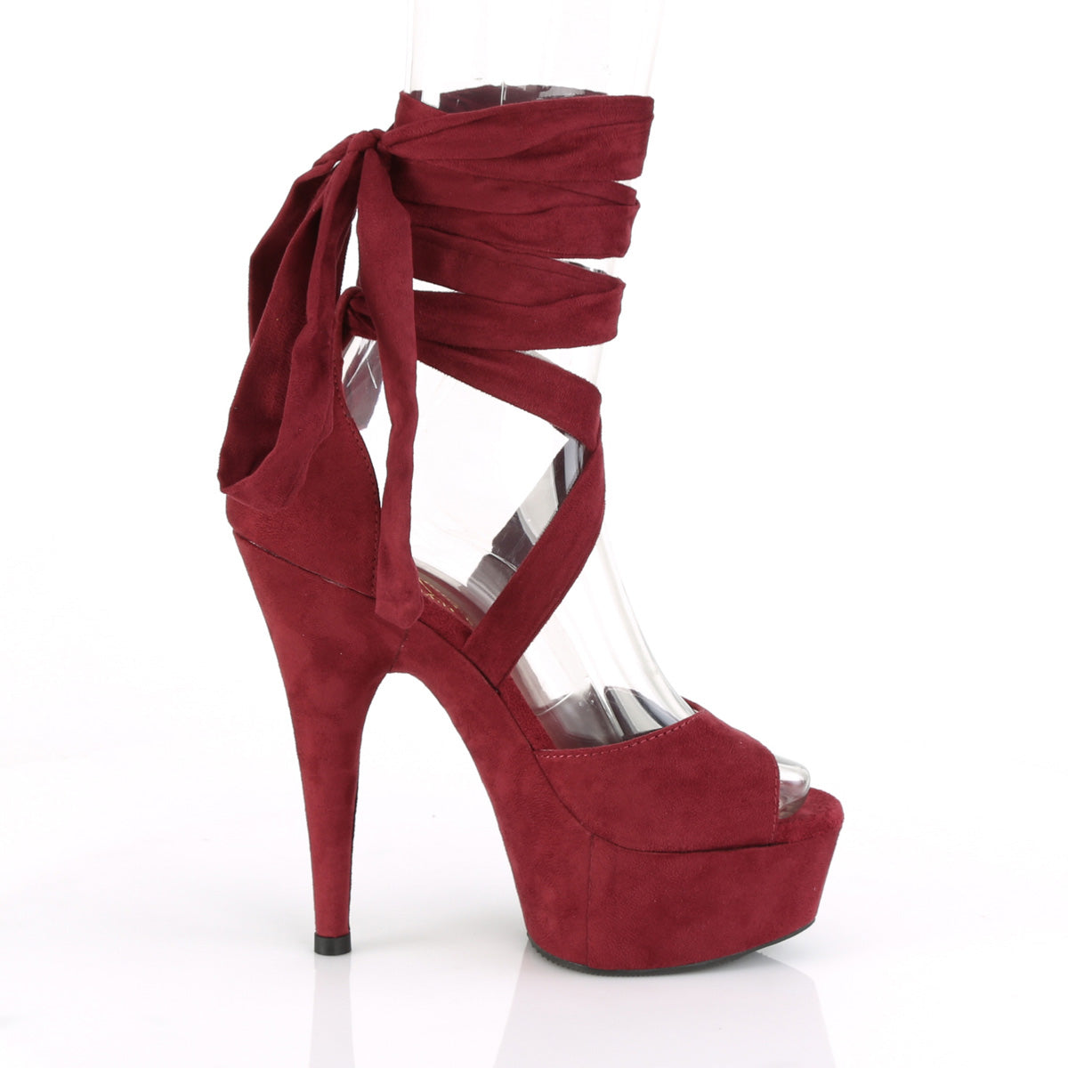 Pleaser Sandalias para mujer DELIGHT-679 Burgundy Faux Suede / Burgundy Faux Suede
