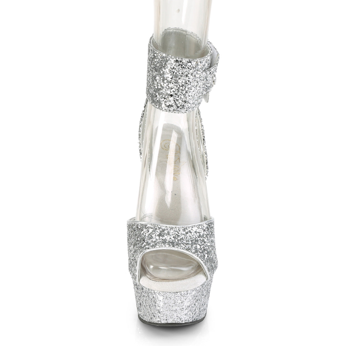 Pleaser Womens Sandals DELIGHT-691LG Slv Glitter/Slv Glitter