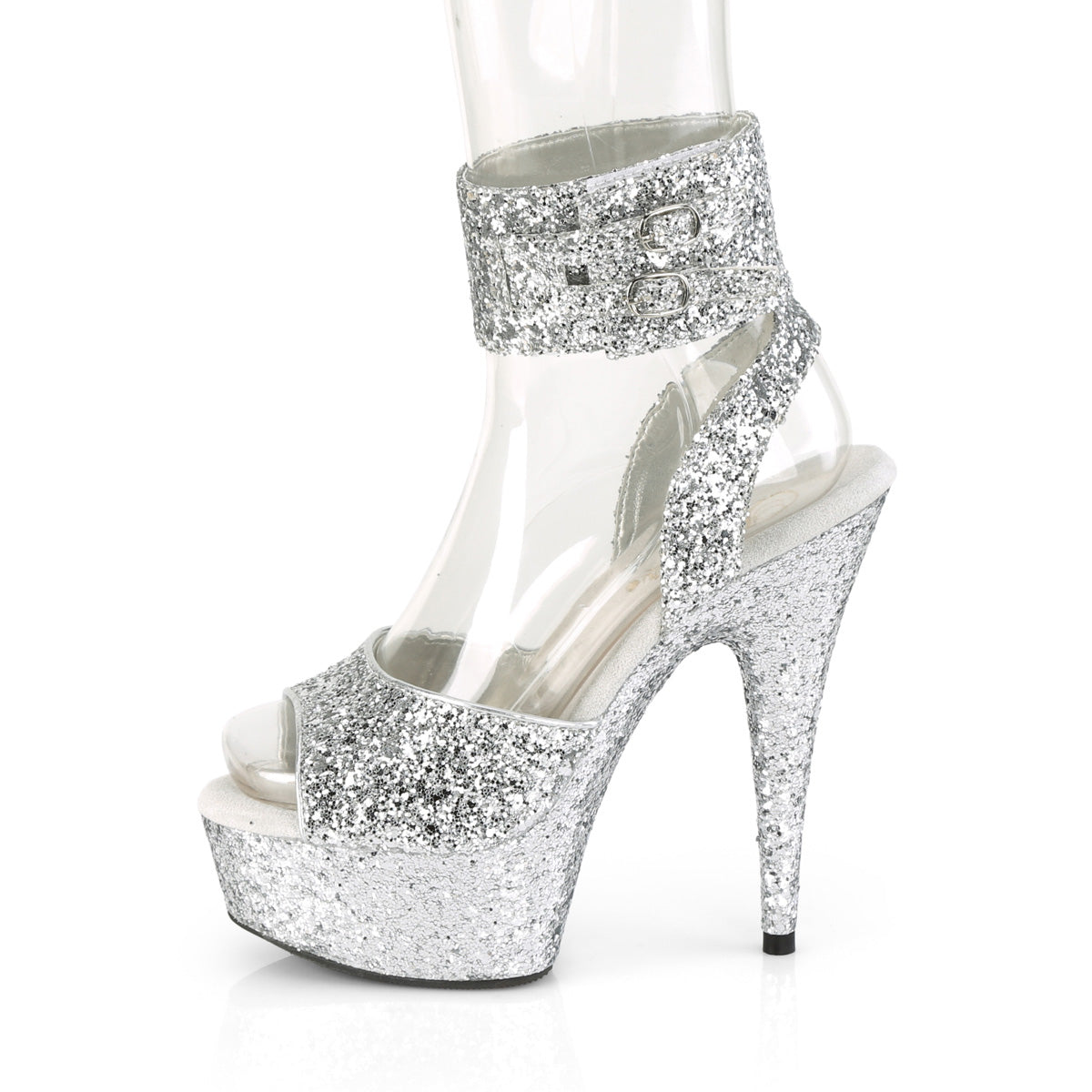 Pleaser Womens Sandals DELIGHT-691LG Slv Glitter/Slv Glitter