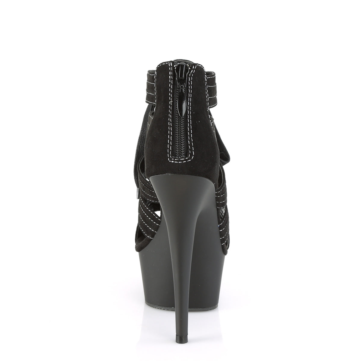 Pleaser Sandalias para mujer DELIGHT-693 BLK MICROFIBER / BLK MATE