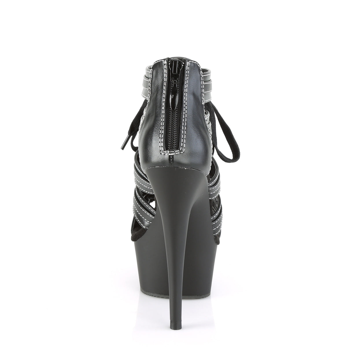 Pleaser Sandalias para mujer DELIGHT-693 Blk Faux Le / Blk Mate