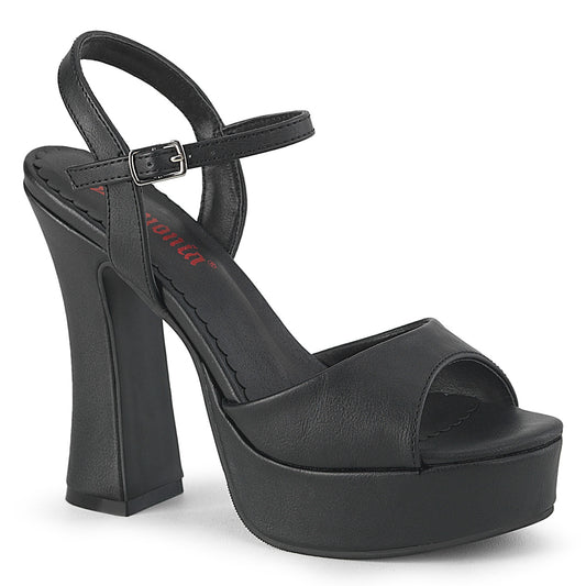 DemoniaCult Sandalias para mujeres DOLLY-09 BLK de cuero vegano