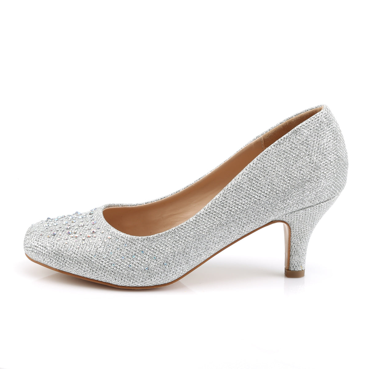 Fabulicious Bombas para mujer DORIS-06 Tela de malla de brillo de SLV