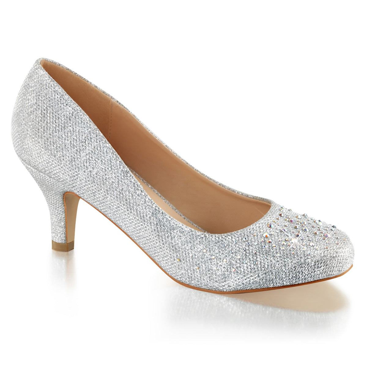 Fabulicious Bombas para mujer DORIS-06 Tela de malla de brillo de SLV