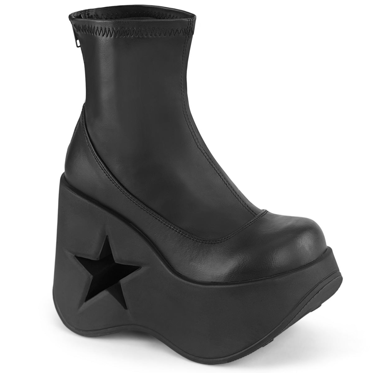 DemoniaCult Botines DYNAMITE-100 BLK STR CUERO VEGANO