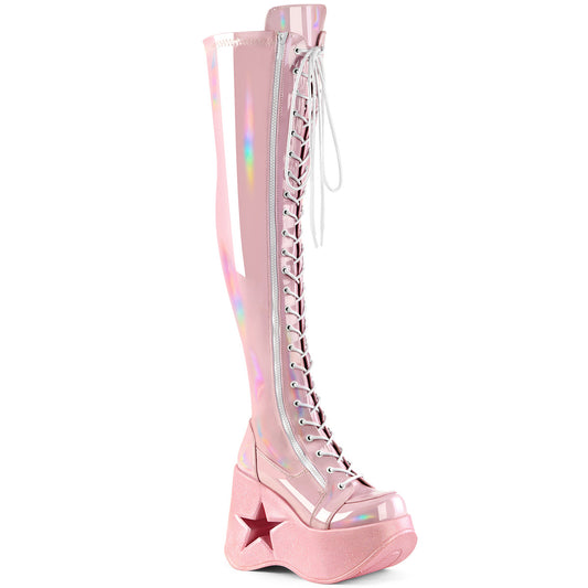 DemoniaCult  Botas DYNAMITE-300 B. Pink Stretch Holo
