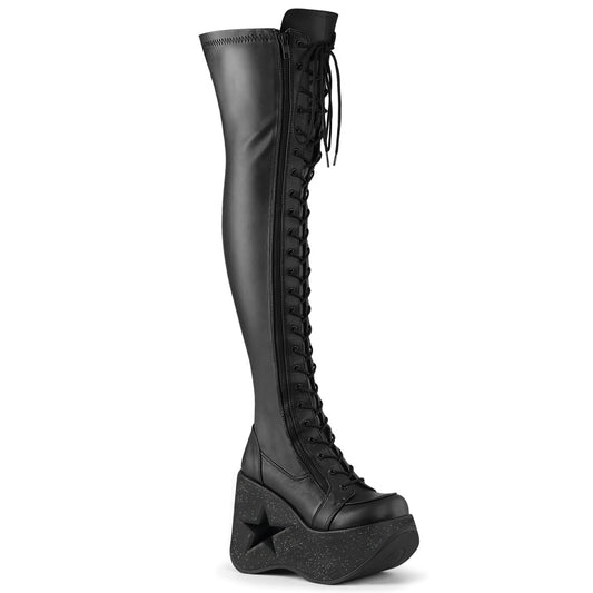 DemoniaCult  Botas DYNAMITE-300 blk str cuero vegano