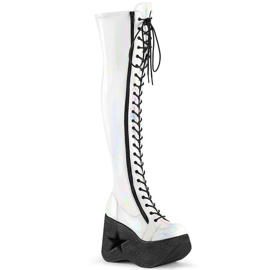 DemoniaCult  Botas DYNAMITE-300 wht estiramiento holo