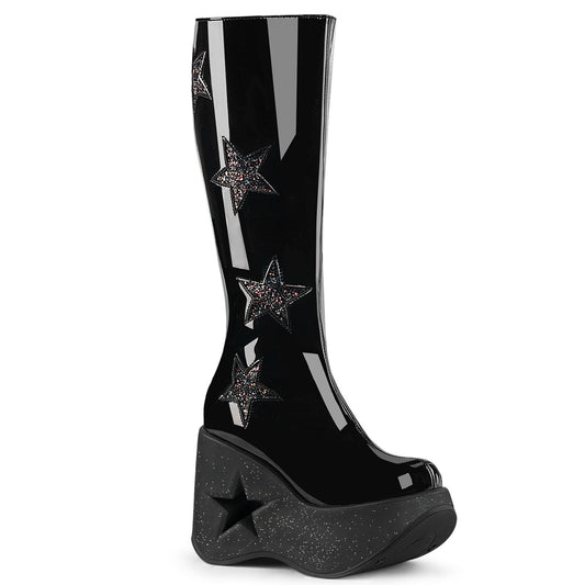 DemoniaCult  Botas DYNAMITE-218 Blk Pat-Blk Multi Glitter