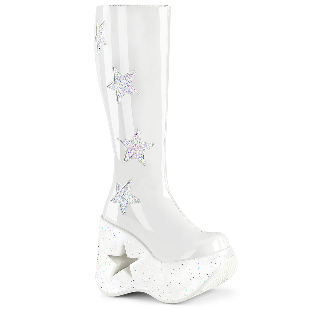 DemoniaCult Botas DYNAMITE-218 WHT Pat-wht Multi Glitter