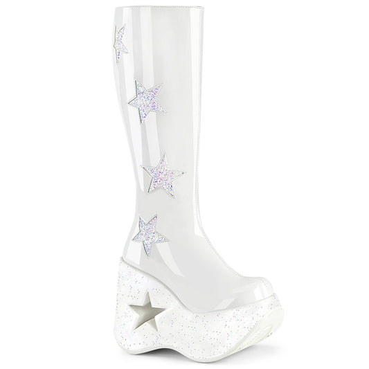 DemoniaCult  Botas DYNAMITE-218 WHT Pat-wht Multi Glitter