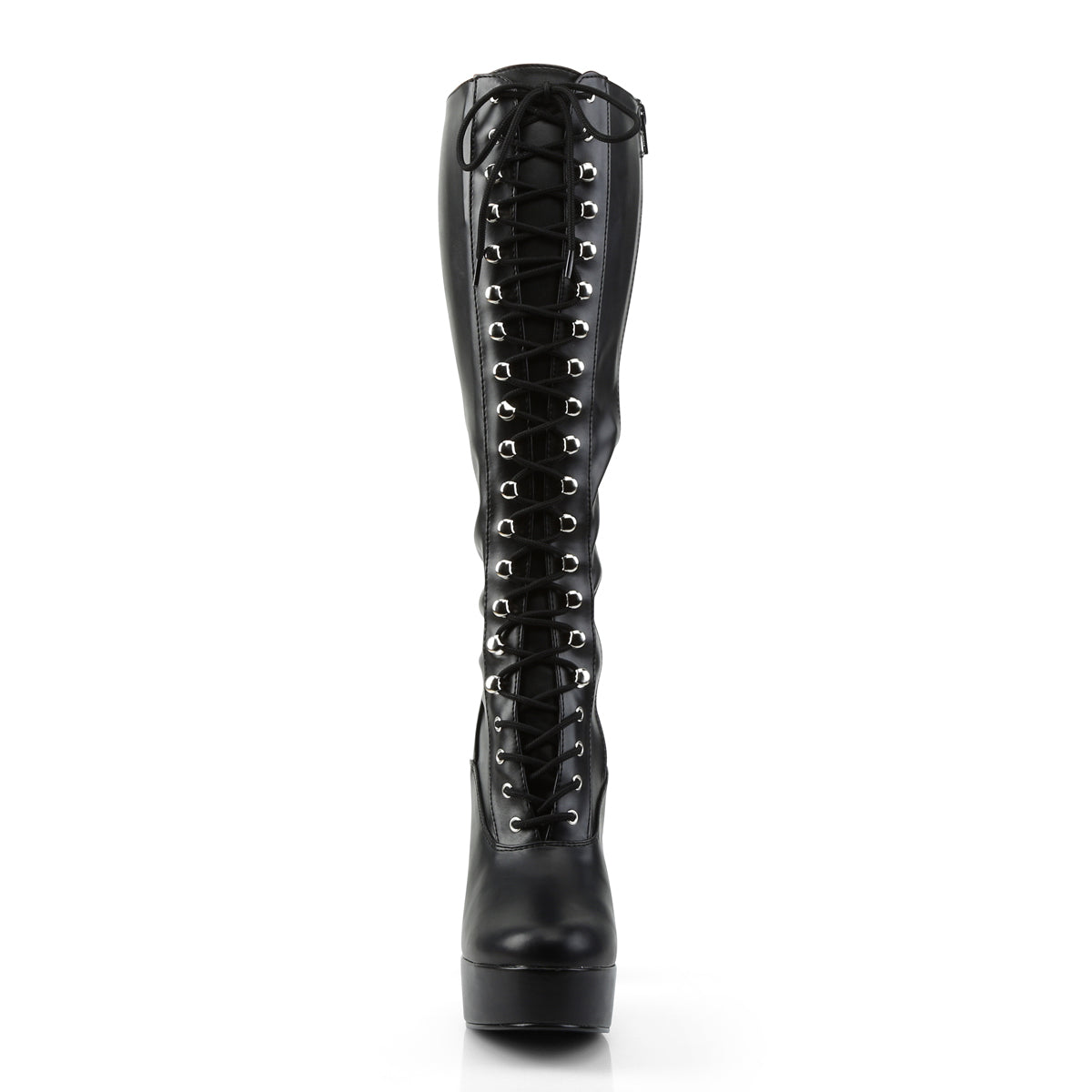 Pleaser Botas de mujer ELECTRA-2023 Blk Str Faux Cuero