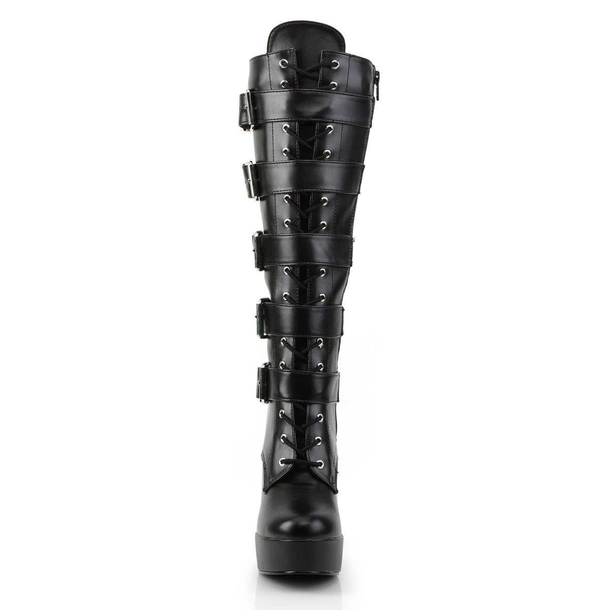 Pleaser Botas de mujer ELECTRA-2042 Blk Faux Cuero
