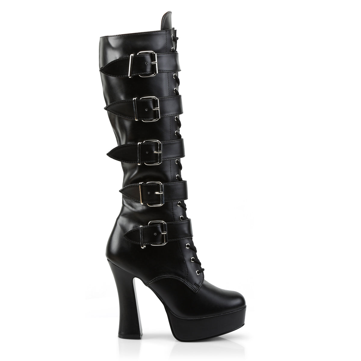 Pleaser Botas de mujer ELECTRA-2042 Blk Faux Cuero