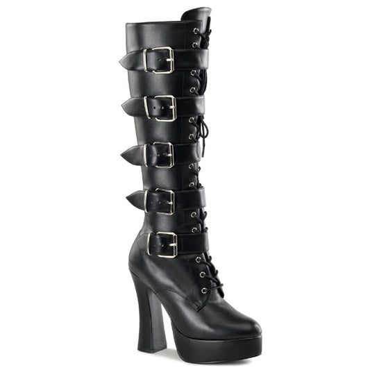Pleaser Botas de mujer ELECTRA-2042 Blk Faux Cuero