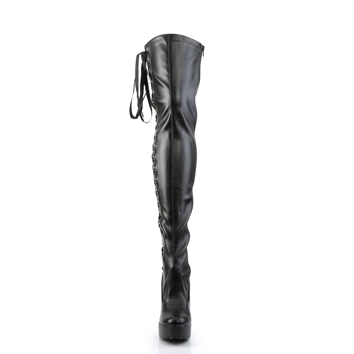 Pleaser Womens Boots ELECTRA-3050 Blk Str Faux Leather