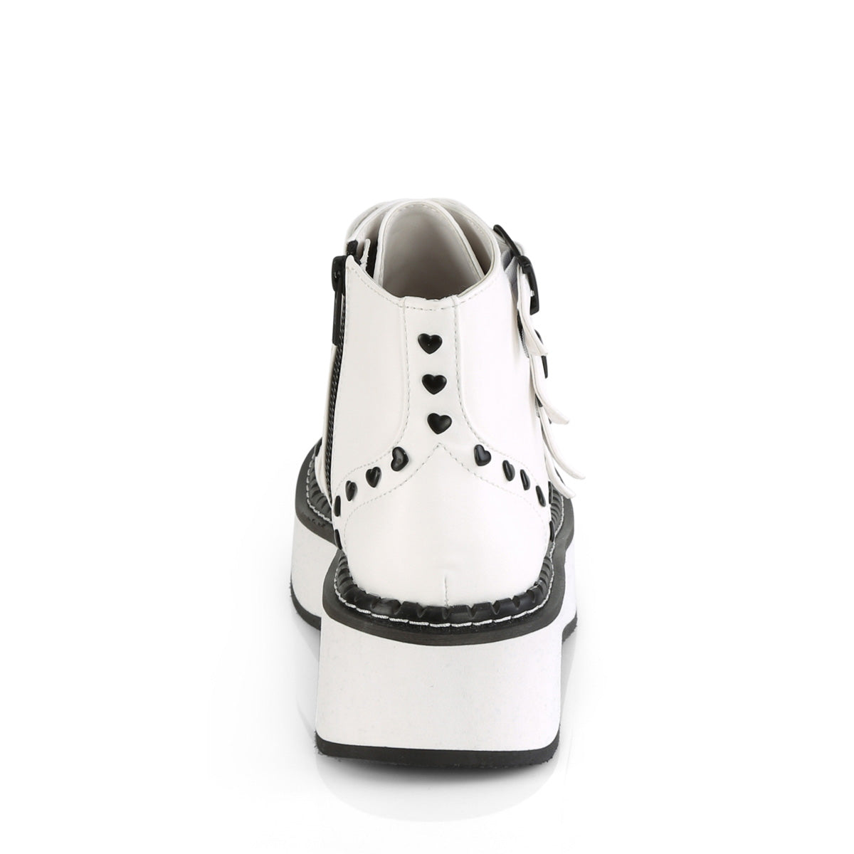 DemoniaCult Botas de tobillo para mujeres EMILY-315 cuero vegano blanco