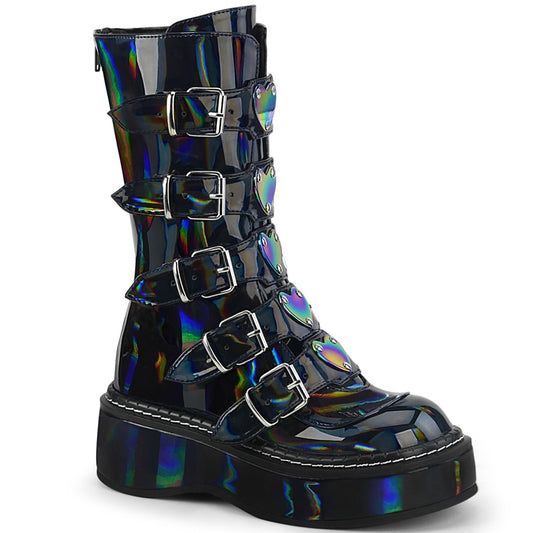 DemoniaCult Botas de mujer EMILY-330 Holograma BLK