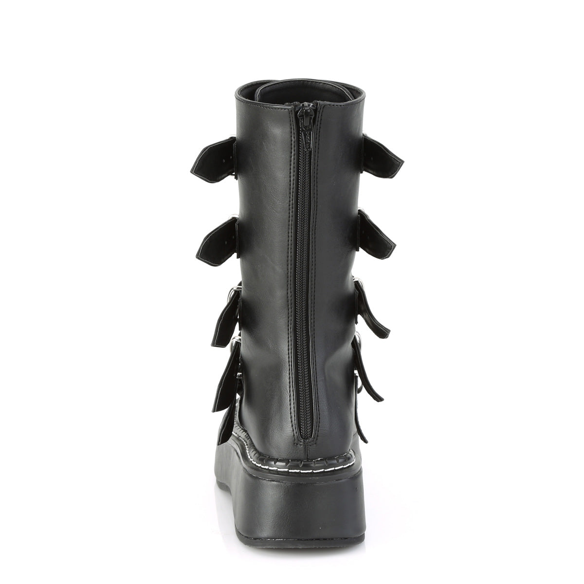 DemoniaCult Botas de mujer EMILY-330 BLK de cuero vegano