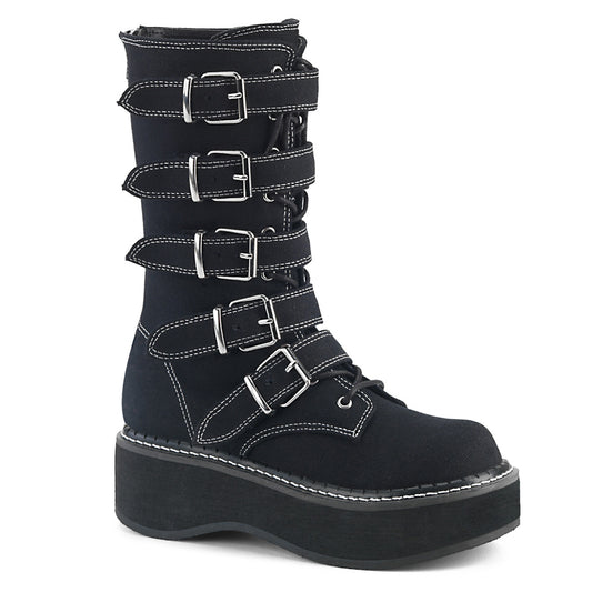 DemoniaCult Botas de mujer EMILY-341 BLK lienzo