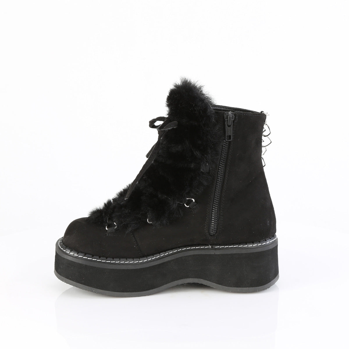 DemoniaCult EMILY-55 pelaje de gamuza vegano blk