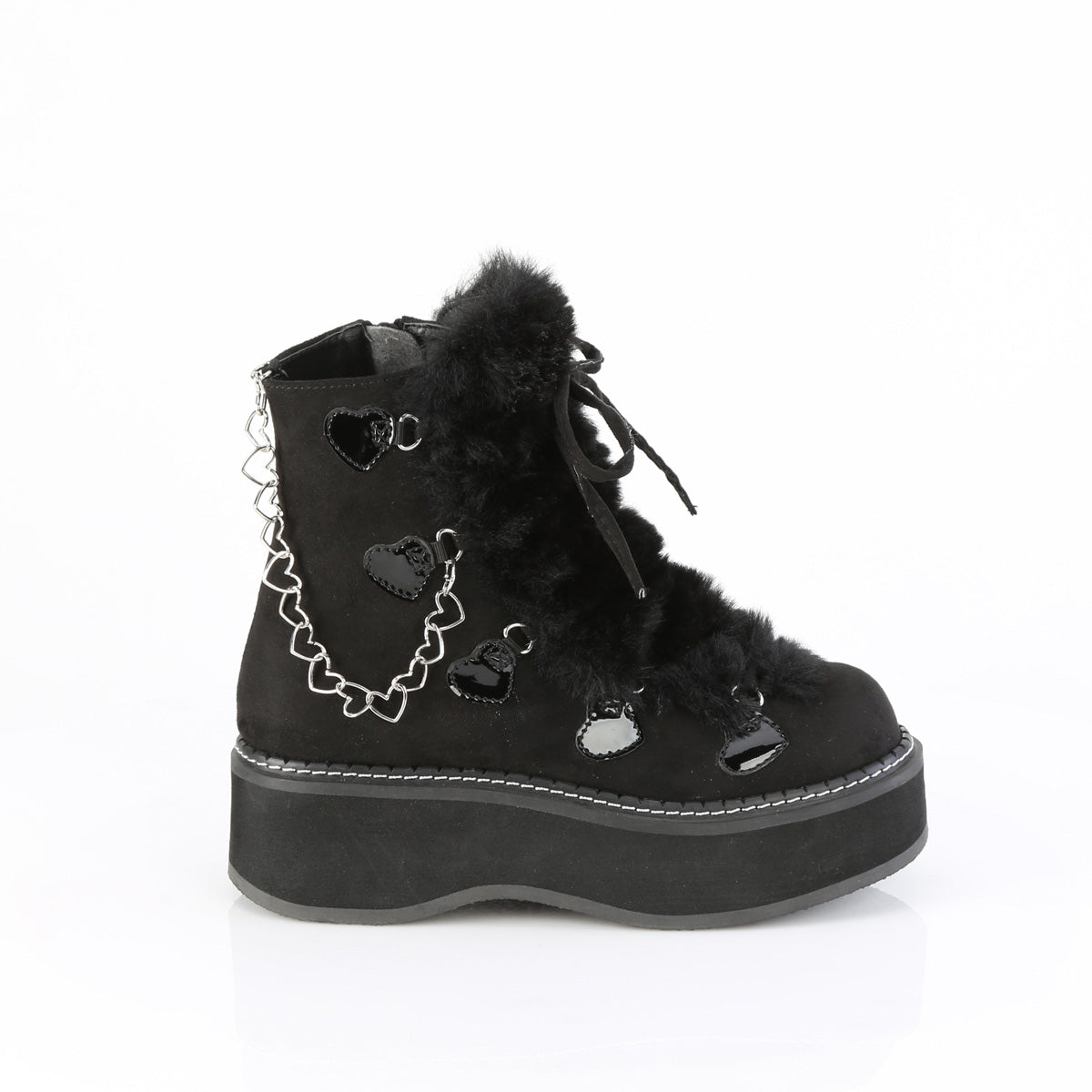 DemoniaCult EMILY-55 pelaje de gamuza vegano blk