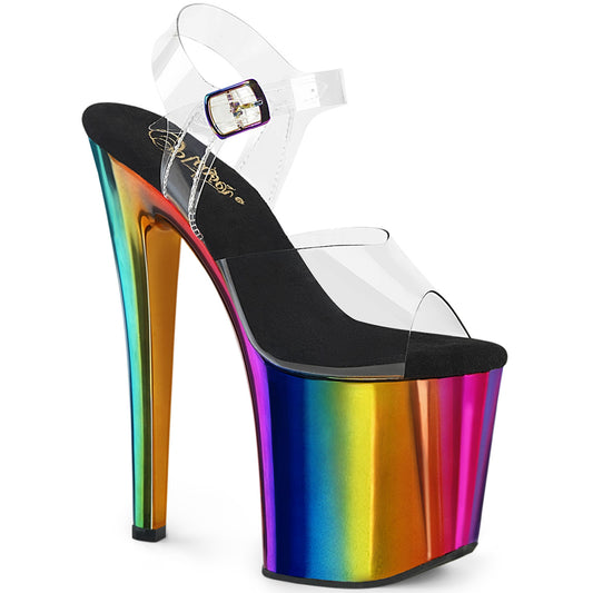 Pleaser   ENCHANT-708rc CLR/Rainbow Cromo