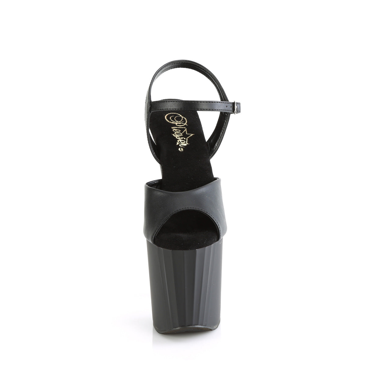 Pleaser ENCHANT-709 Blk Faux Leather/Blk Matte